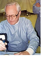 Dr. John Fisher with laser.